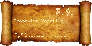 Prosznitz Vaszilia névjegykártya